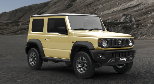 Suzuki Jimny in Chiffon Ivory Metallic + Bluish Black Pearl 3